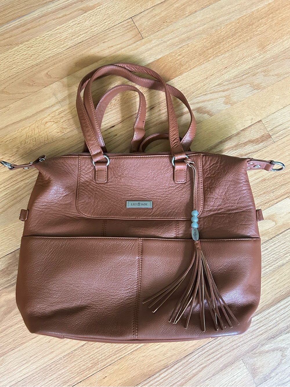 Lily Jade Shaylee Convertible Diaper Bag Backpack Leather - Picture 2 of 12
